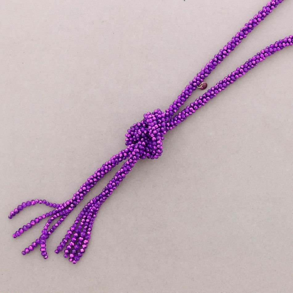 LONG NECKLACE WITH CRYSTAL BALL KNOT