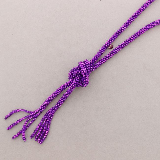LONG NECKLACE WITH CRYSTAL BALL KNOT
