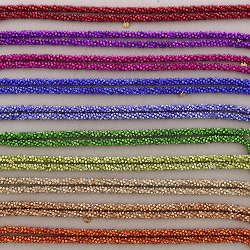 LONG NECKLACE FACETED CRYSTALS 1.2M*4MM