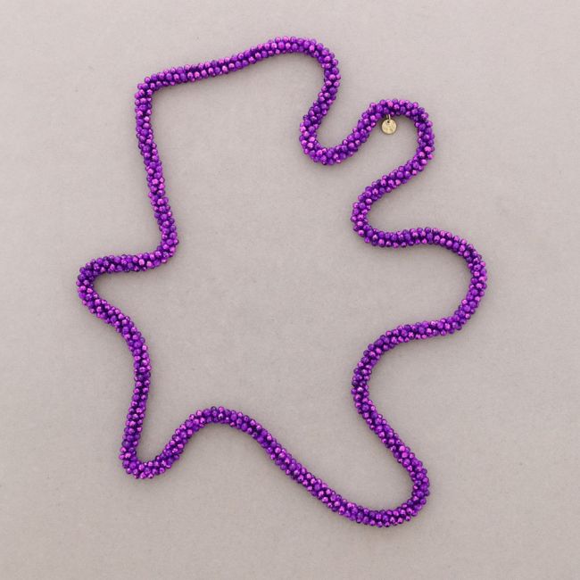LONG NECKLACE FACETED CRYSTALS 1.2M*4MM