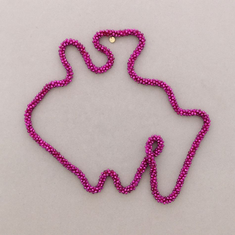 COLLAR LARGO CRISTALES FACETADOS 1.2M*4MM