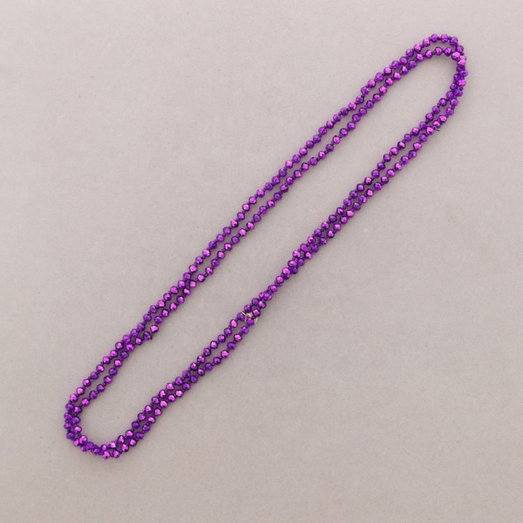 COLLAR LARGO NUDO CUENTAS CRISTALES FACETADOS 6MM 150CM