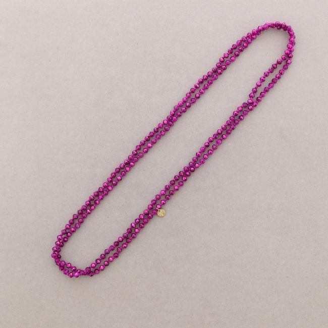 COLLAR LARGO NUDO CUENTAS CRISTALES FACETADOS 6MM 150CM