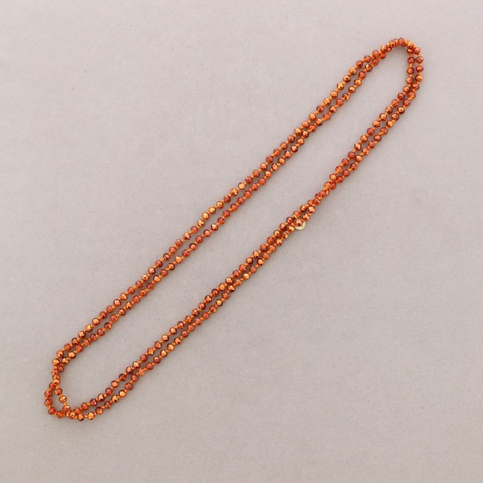COLLAR LARGO NUDO CUENTAS CRISTALES FACETADOS 6MM 150CM
