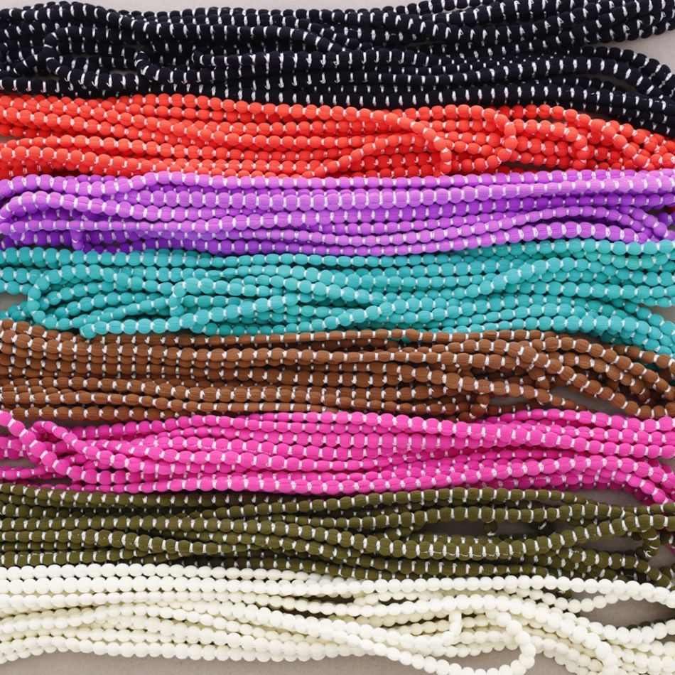 COLLAR LARGO MULTI VUELTAS LANA BOLITAS