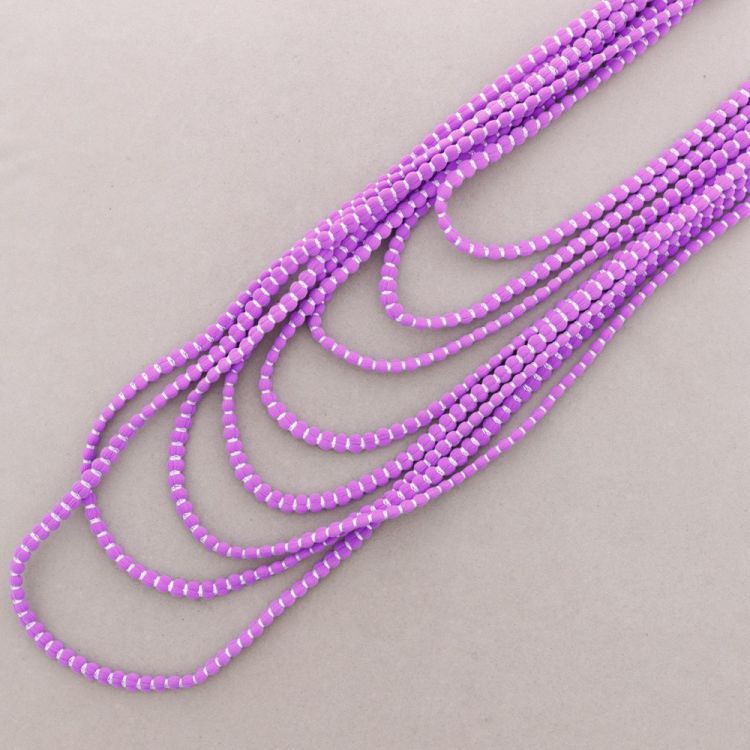 LONG NECKLACE WITH MULTI-TURN WOOL BALLS