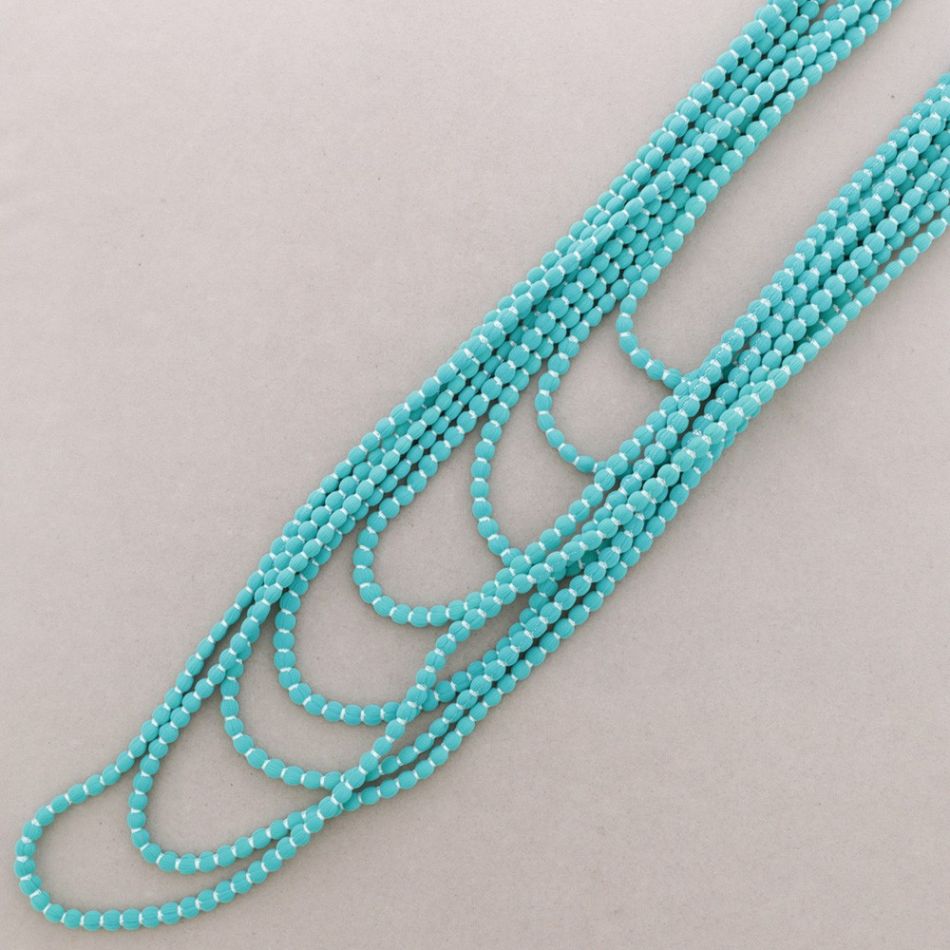 LONG NECKLACE WITH MULTI-TURN WOOL BALLS