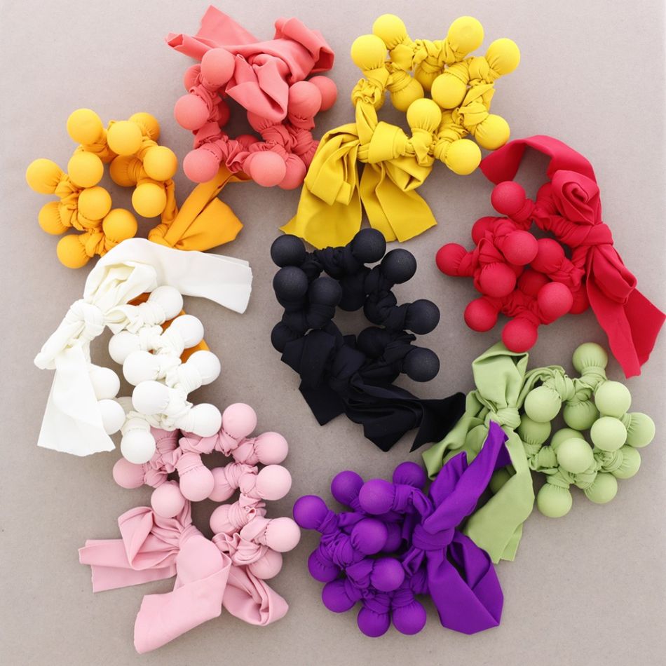 PULSERA BOLAS FORRADAS TELA
