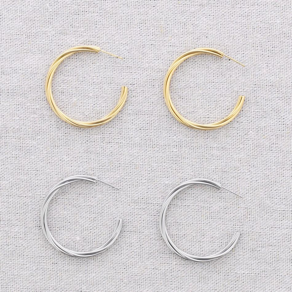 4CM STEEL HOOP EARRINGS
