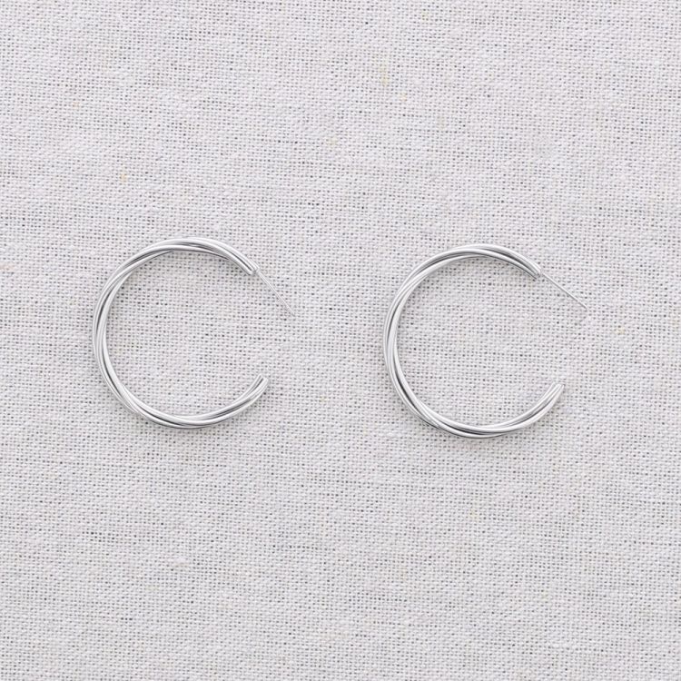 4CM STEEL HOOP EARRINGS 2