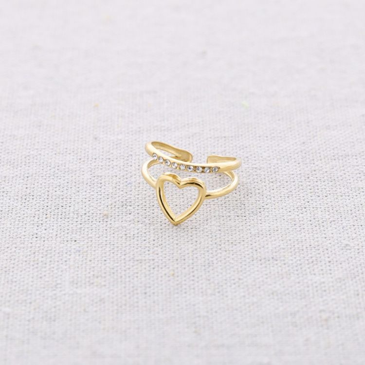 ANILLO ACERO CORAZÓN 2