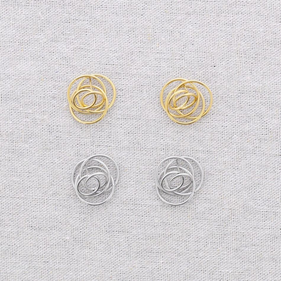STEEL MULTI RING EARRINGS