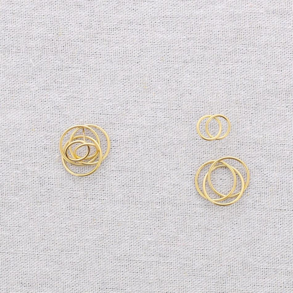 STEEL MULTI RING EARRINGS
