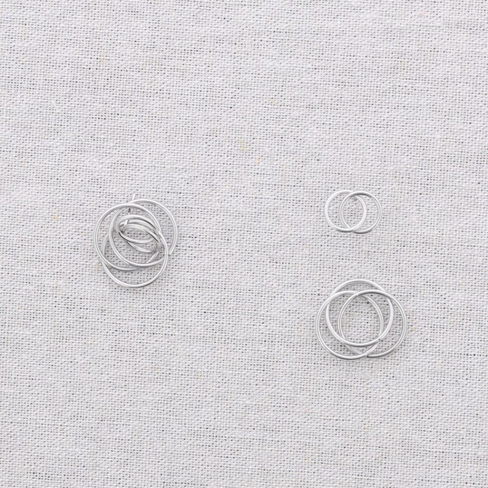 STEEL MULTI RING EARRINGS