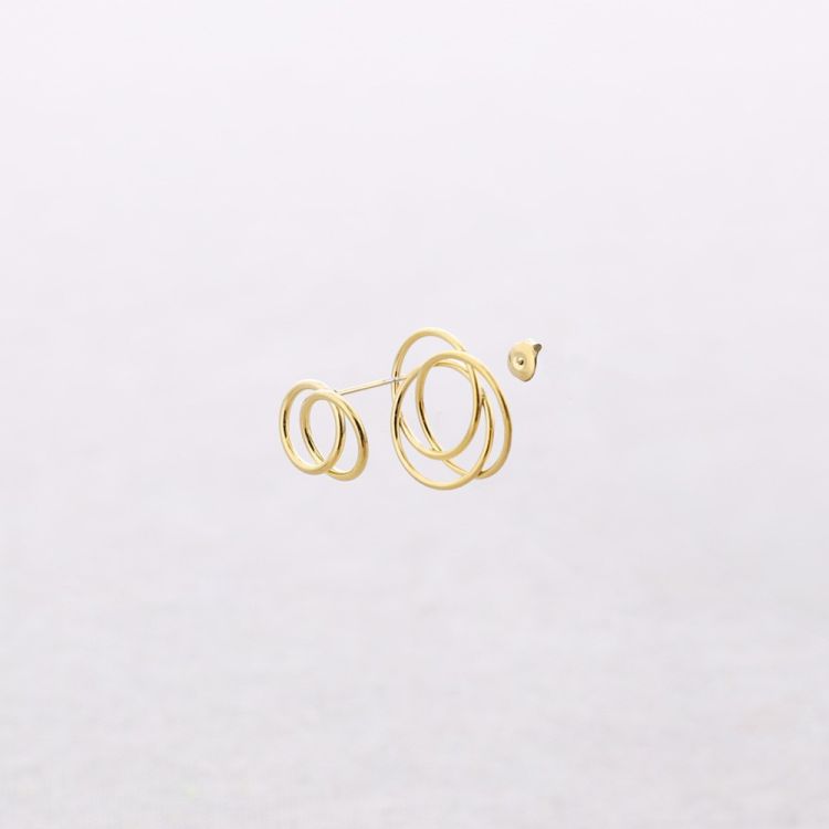 PENDIENTES ACERO MULTI ANILLAS