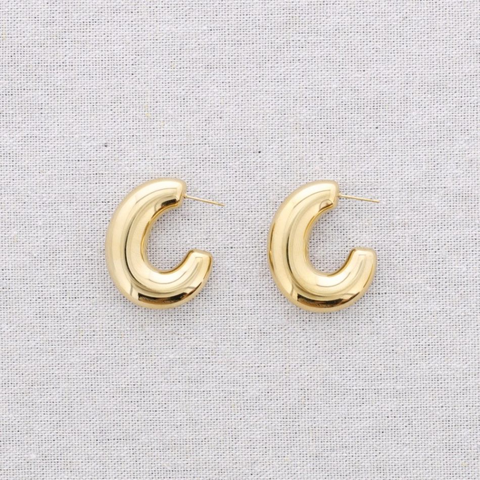 3*2CM STEEL HOOP EARRINGS
