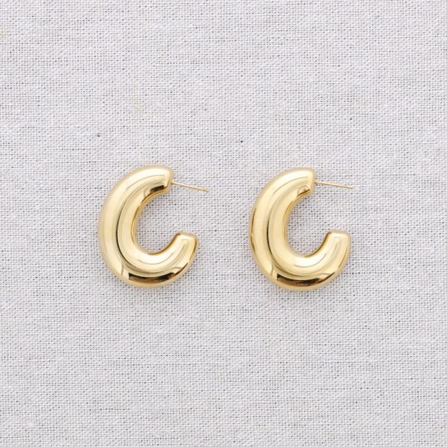 3*2CM STEEL HOOP EARRINGS