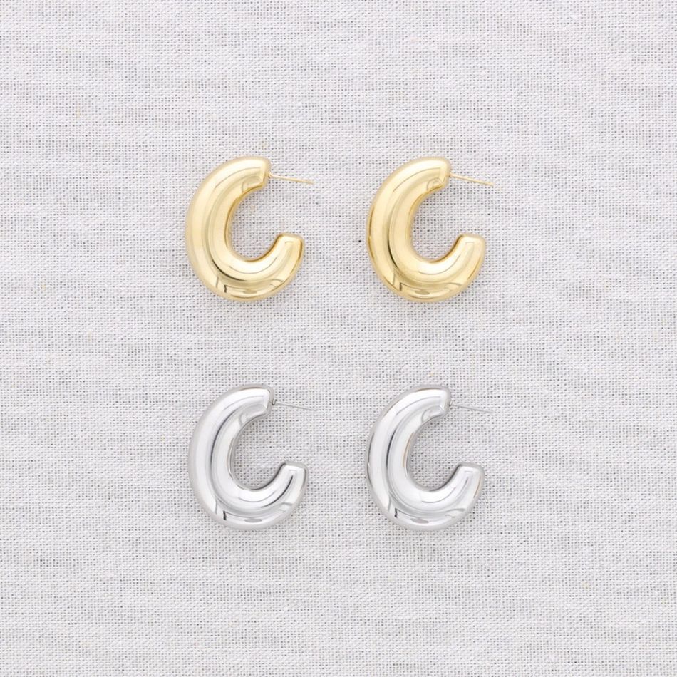 3*2CM STEEL HOOP EARRINGS
