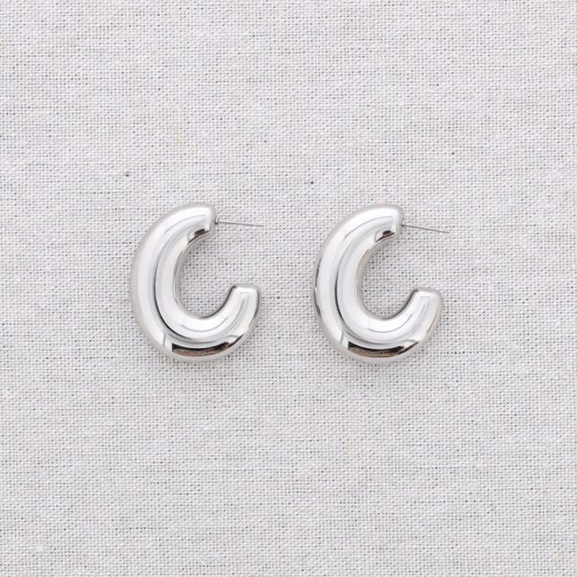 3*2CM STEEL HOOP EARRINGS