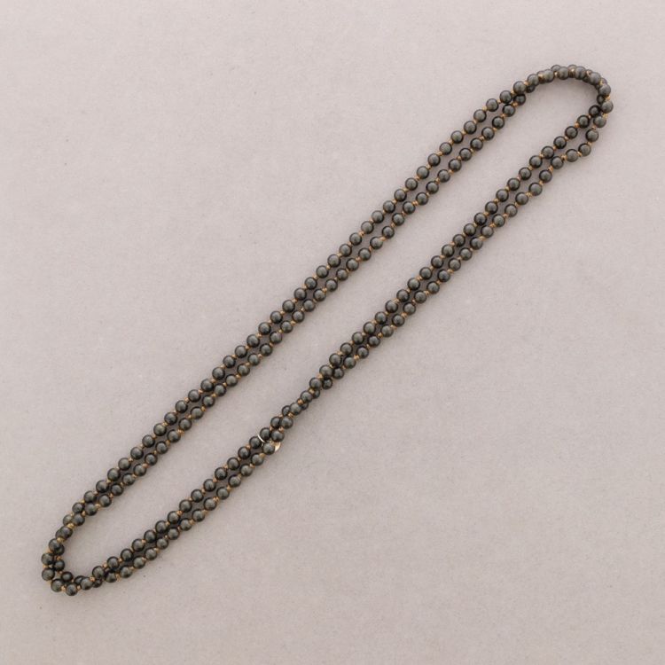 COLLAR LARGO NUDO CUENTAS BOLAS IMITACIÓN PIEDRAS LAVA 6MM 150CM 2