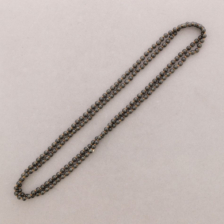 COLLAR LARGO NUDO CUENTAS BOLAS IMITACIÓN PIEDRAS LAVA 6MM 150CM