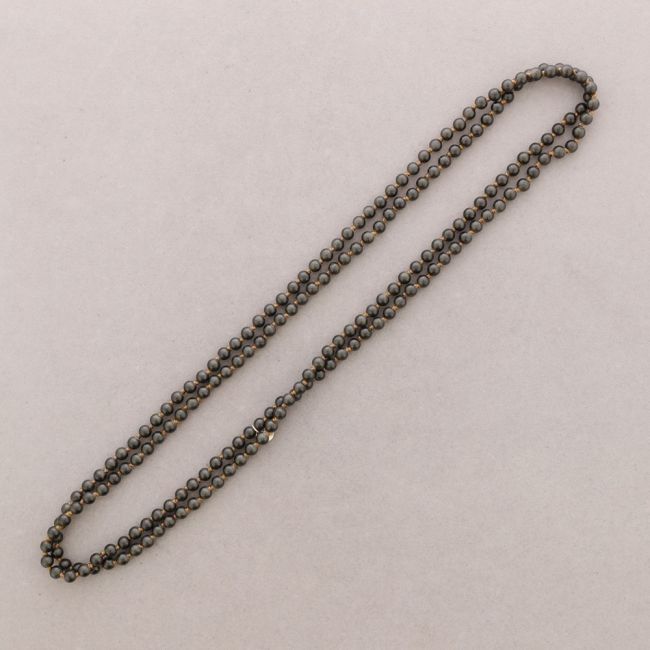 LONG NECKLACE KNOT BEADS BALLS IMITATION LAVA STONES 6MM 150CM