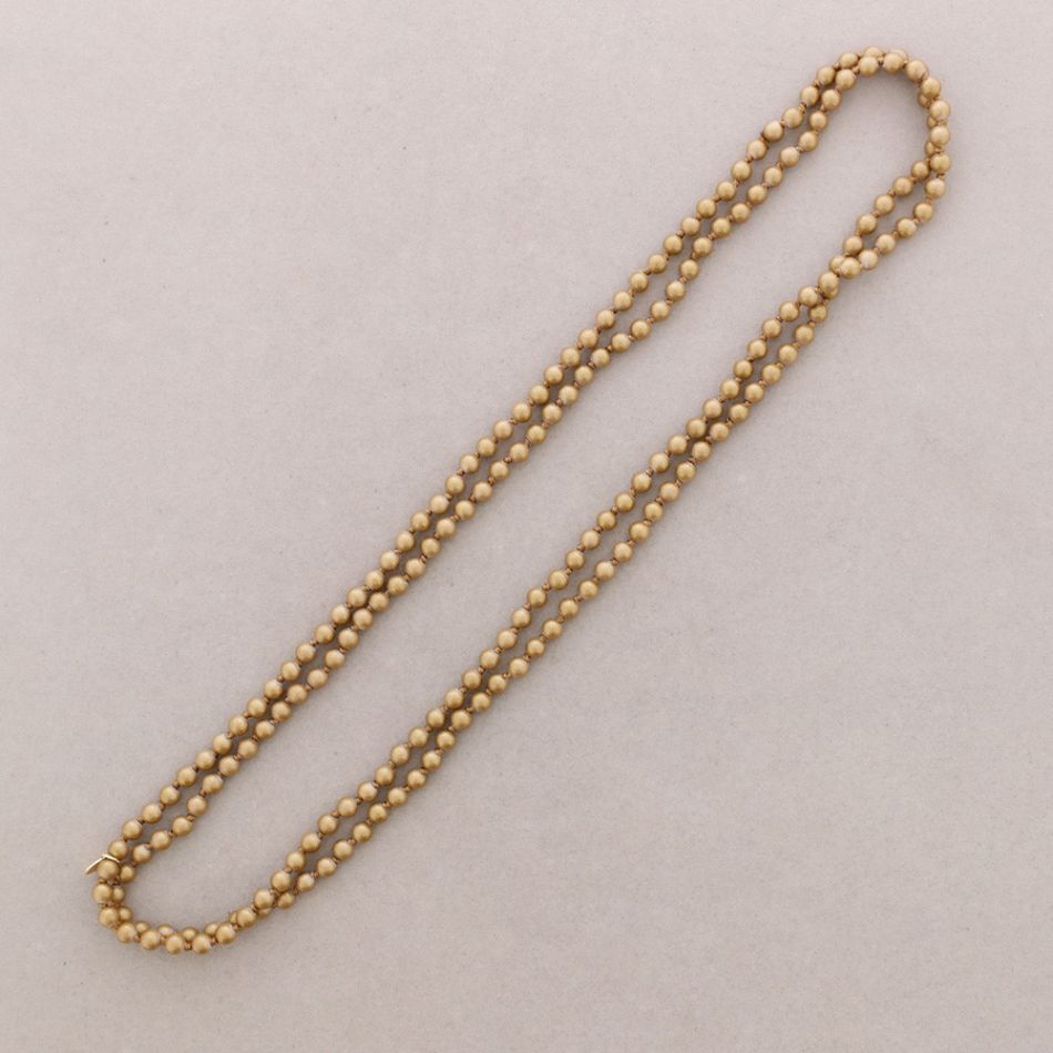 LONG NECKLACE KNOT BEADS BALLS IMITATION LAVA STONES 6MM 150CM