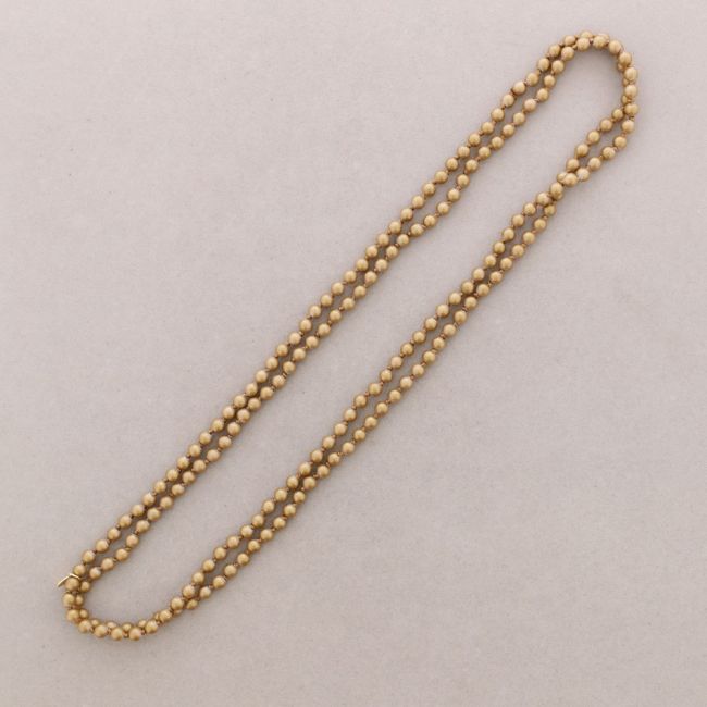 LONG NECKLACE KNOT BEADS BALLS IMITATION LAVA STONES 6MM 150CM