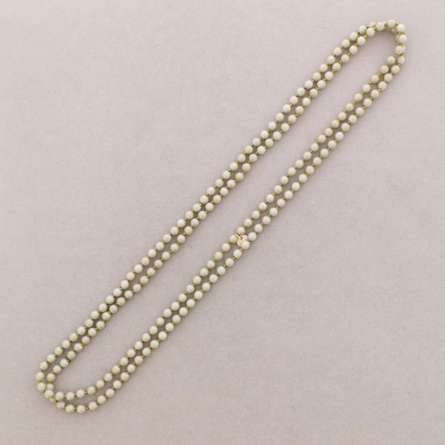 LONG NECKLACE KNOT BEADS BALLS IMITATION LAVA STONES 6MM 150CM