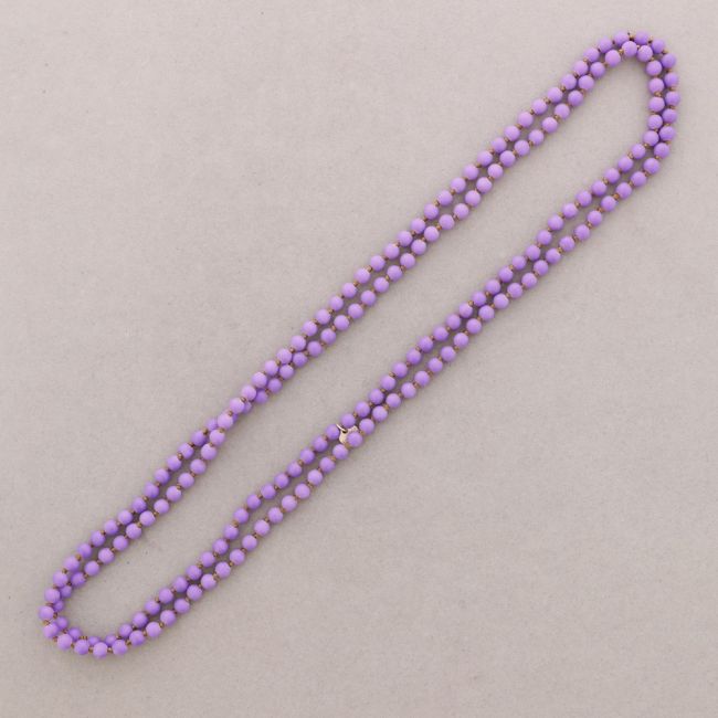 COLLAR LARGO NUDO CUENTAS BOLAS IMITACIÓN PIEDRAS LAVA 6MM 150CM
