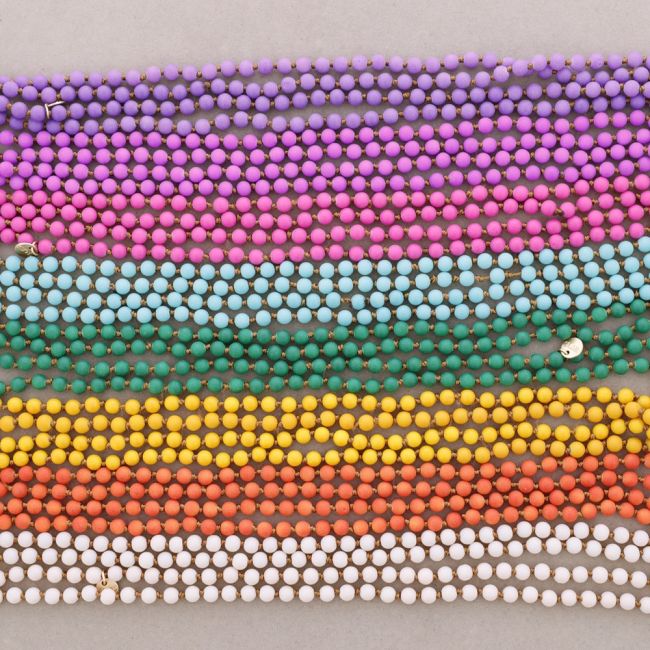 COLLAR LARGO NUDO CUENTAS BOLAS IMITACIÓN PIEDRAS LAVA 6MM 150CM