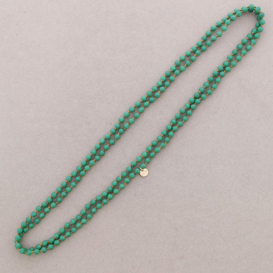 COLLAR LARGO NUDO CUENTAS BOLAS IMITACIÓN PIEDRAS LAVA 6MM 150CM