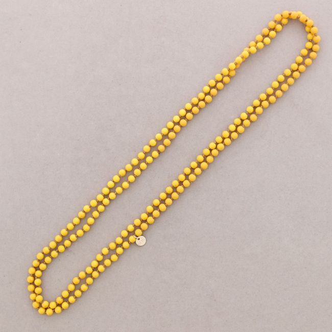 COLLAR LARGO NUDO CUENTAS BOLAS IMITACIÓN PIEDRAS LAVA 6MM 150CM