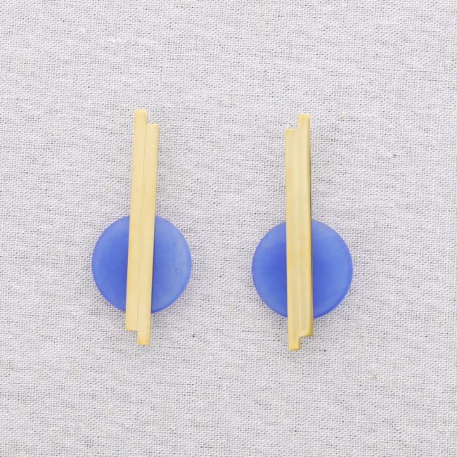 PENDIENTES ACERO FORMA GEOMÉTRICA PIEDRA