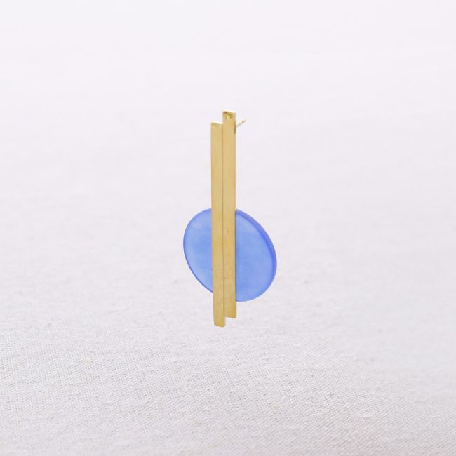 PENDIENTES ACERO FORMA GEOMÉTRICA PIEDRA