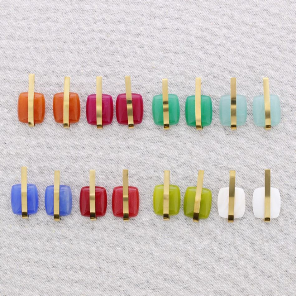 PENDIENTES ACERO FORMA GEOMÉTRICA