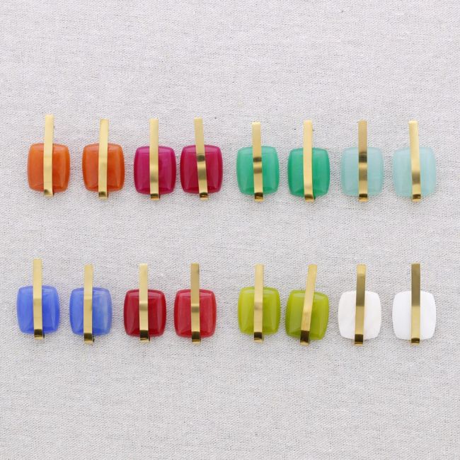 PENDIENTES ACERO FORMA GEOMÉTRICA