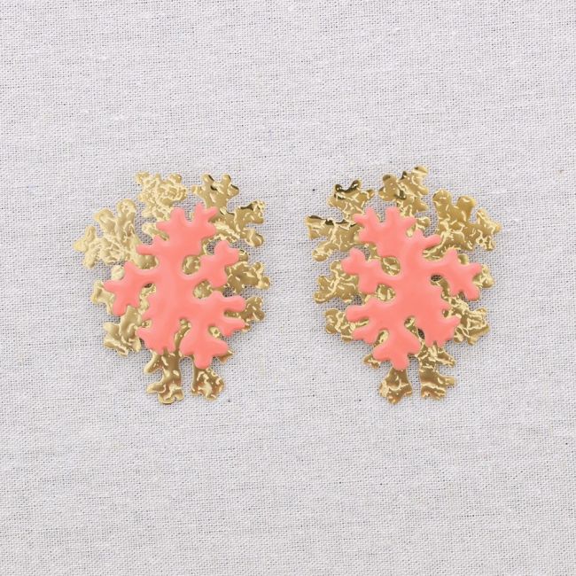 PENDIENTES ACERO CORAL ESMALTE