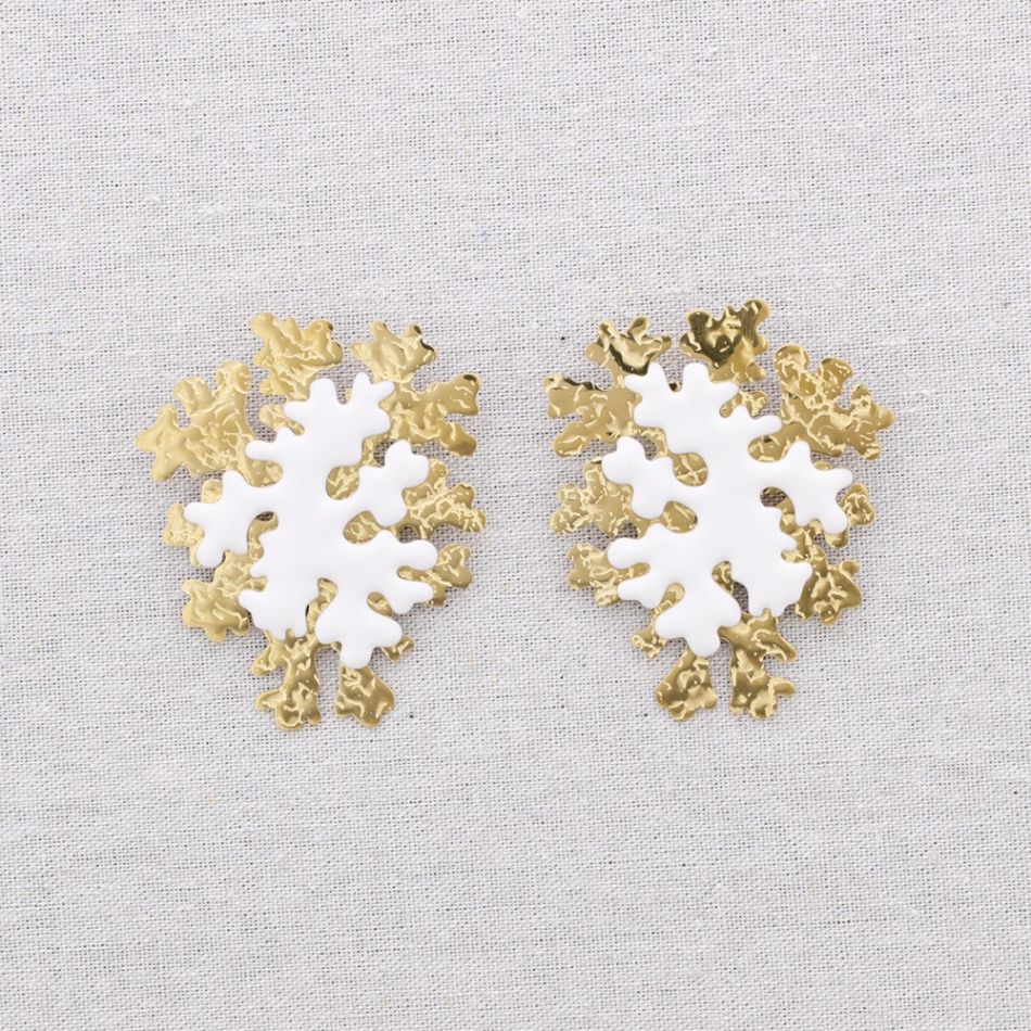 PENDIENTES ACERO CORAL ESMALTE