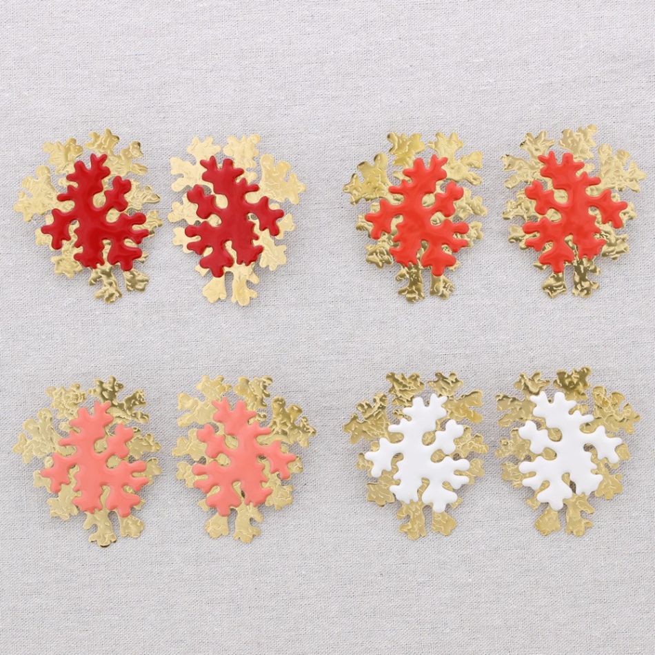 PENDIENTES ACERO CORAL ESMALTE