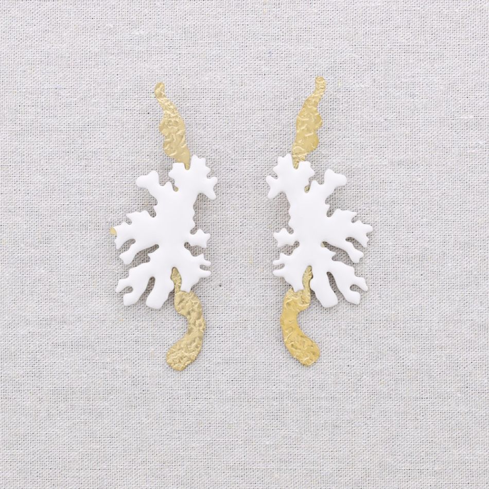 PENDIENTES ACERO CORAL ESMALTE