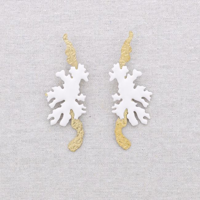 PENDIENTES ACERO CORAL ESMALTE