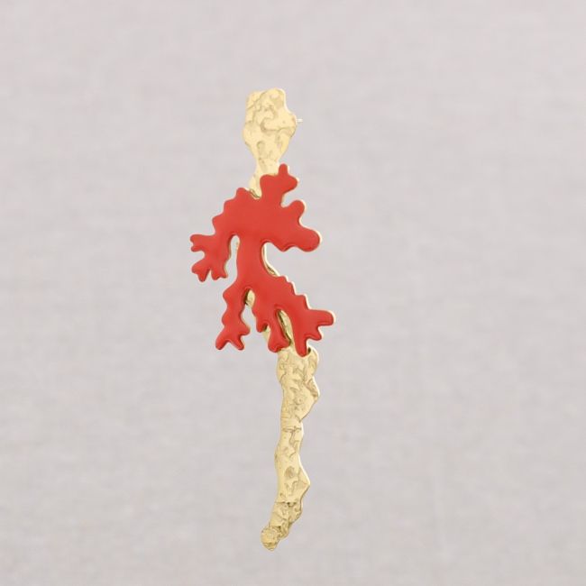 PENDIENTES ACERO CORAL ESMALTE