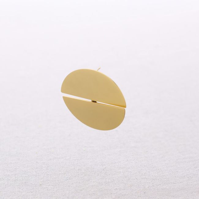 STEEL EARRINGS WITH SPLIT MEDAL