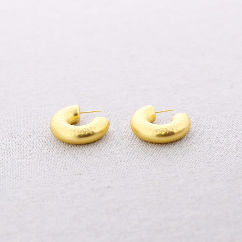 PENDIENTES MATE ACERO ARO GORDITO