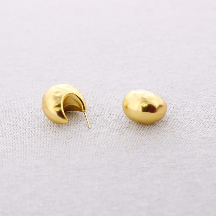 PENDIENTES MATE ACERO ARO IRREGULAR 2
