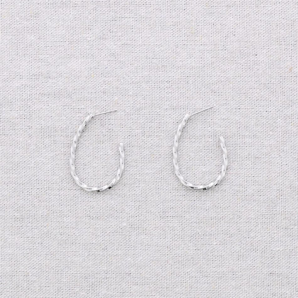IRREGULAR HOOP STEEL EARRINGS