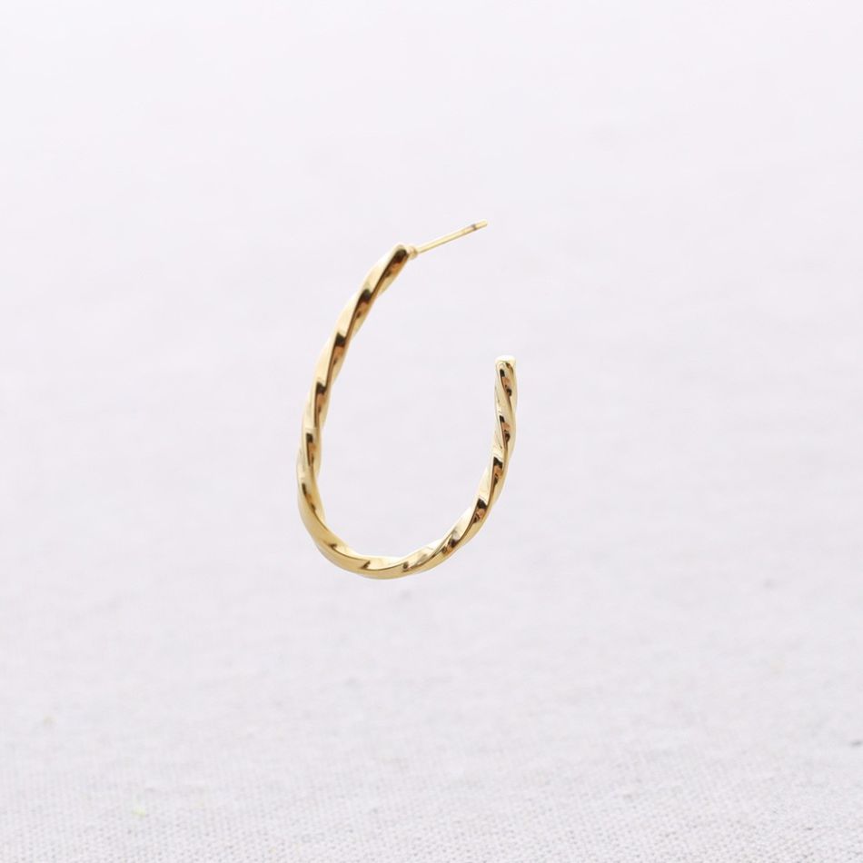 PENDIENTES ACERO ARO IRREGULAR