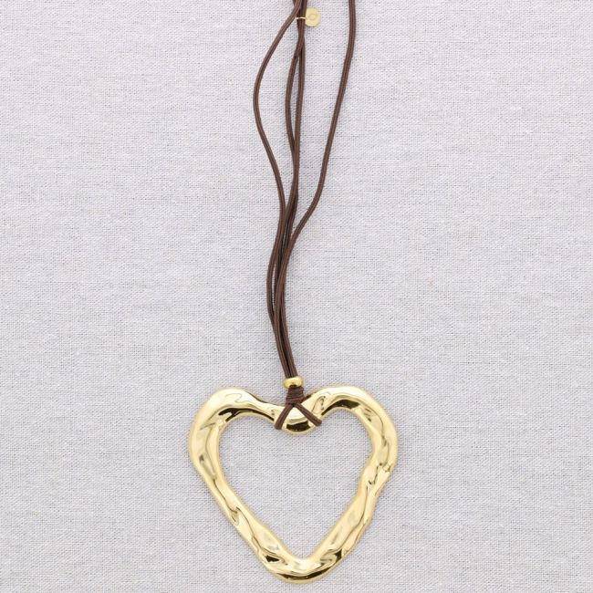 COLLAR LARGO ACERO ELASTICO COLGANTE CORAZÓN