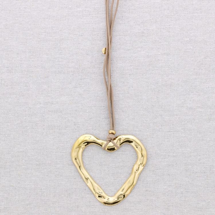 COLLAR LARGO ACERO ELASTICO COLGANTE CORAZÓN